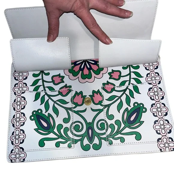 PRICE IS FIRM! Tory Burch Gemini Link Chain Printed Leather Crossbody - Picture 13 of 17